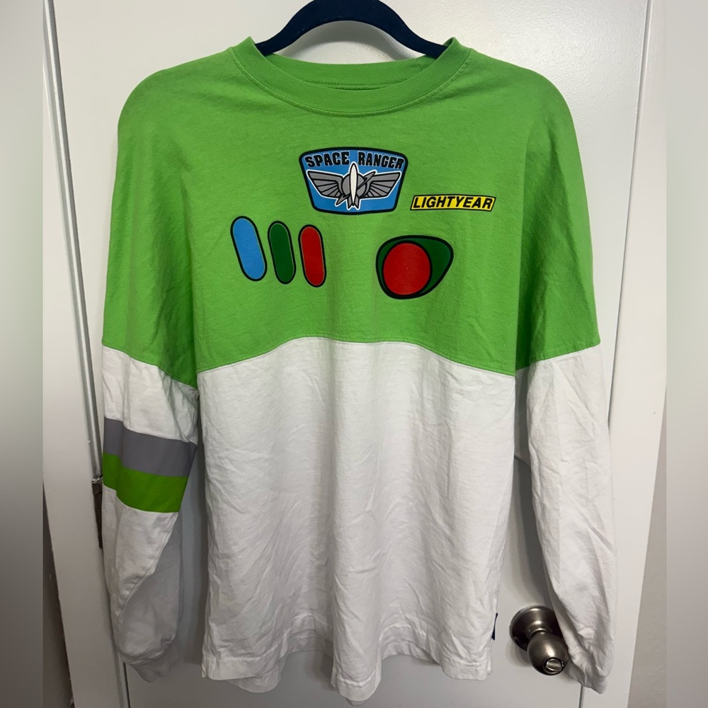 Disney Buzz Lightyear Long Sleeve Tee Green White